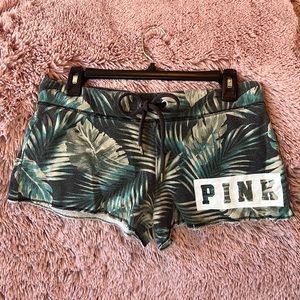 PINK palm tree booty shorts
